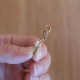Pendente vintage in oro 8K con perla e diamanti, anni ‘50/‘60