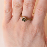 Anello vintage in oro 8K e cromodiopside, anni ‘80