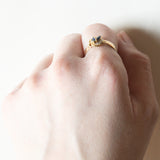 Anello vintage in oro giallo 18K con topazi, anni ‘60