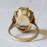 Vintage cocktail ring in 14K gold with yellow citrine quartz, 1960s