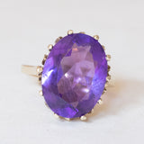 Vintage 8K Gold Amethyst Cocktail Ring, 1960s