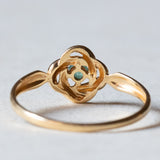 Anello vintage in oro 18K con smeraldo, anni ‘50