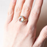 Anello vintage in oro 14K con acquamarina (4ct ca.), anni ‘60