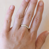 Vintage 14K gold "V" ring with diamonds (approx. 0.10ctw), 1970s