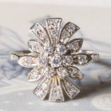 Anello vintage in oro bianco 18K con diamanti (0.70ctw ca.), anni ‘60
