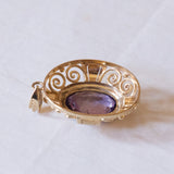 Vintage 8K gold pendant with amethyst, 60s / 70s