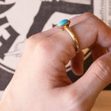 Vintage 9K gold ring with turquoise paste, 60s / 70s