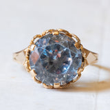 Vintage cocktail ring in 18K gold with blue spinel, 60s / 70s