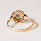 Bague marguerite ancienne en or 18 carats et diamants, années 1930/40