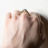 Anello vintage in oro 9K con topazio azzurro, anni ‘60