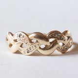 Anello vintage in oro 18K con diamanti, anni ‘50/‘60