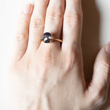 🌙 Anello moderno in oro 9K con topazio mistico