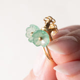 Orecchini vintage in oro giallo 18K con smeraldi, anni ‘40/‘50