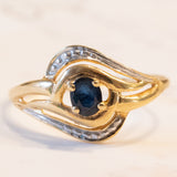 Anello vintage in oro 18K con zaffiro, anni ‘60