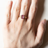 Anello vintage in oro 9K con topazio rosa, anni ‘80