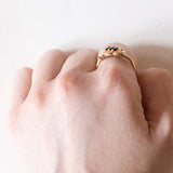 Anello vintage in oro 18K con topazi e diamanti, anni ‘50/‘60