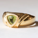 Anello vintage in oro 18K con peridoto verde, anni ‘70