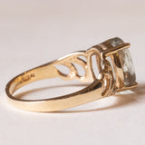 Anello vintage in oro 9K con acquamarina (2.50ct ca.), anni ‘70/‘80