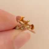 Coppia di ciondoli vintage a forma di asce bipenne in oro 14K, anni ‘80