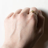 Anello vintage in oro 18K con smeraldo, anni ‘50