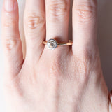 Solitario antico in oro 18K con diamante di taglio vecchia Europa (0.90ct ca.), anni ‘30/‘40