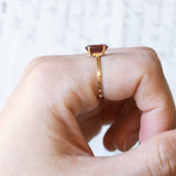 Vintage 18K gold garnet ring, 1960s