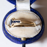 Anello vintage in oro 14K con zaffiri, anni ‘60/‘70