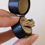 Anello vintage in oro 18K con diamanti (0.15ctw ca.), anni '50