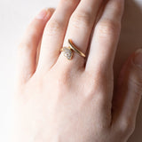 Anello a serpente vintage in oro 14K con diamanti (0.12ctw ca.), anni ‘70
