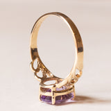 Anello vintage in oro 9K con ametista (2.20ct ca.), anni ‘70/‘80