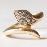 Anello a serpente vintage in oro 14K con diamanti (0.12ctw ca.), anni ‘70
