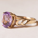 Anello vintage in oro 9K con ametista (2.20ct ca.), anni ‘70/‘80