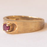 Anello vintage da uomo in oro 14K con rubino, anni ‘70