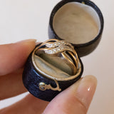 Anello vintage in oro 18K con diamanti (0.15ctw ca.), anni '50