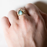🪲 Anello convertito da copri bottone a insetto in oro 18K e in oro 14K con turchese