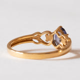 Anello vintage in oro 8K con iolite viola, anni ‘70/‘80