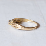 Solitario vintage in oro 18K con pietra imitazione di diamante, anni '60/'70
