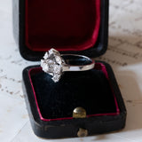 Anello vintage in oro bianco 18K con diamanti, anni ‘60