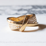 Anello vintage in oro 18K con diamanti (0.56ctw ca.), anni ‘70