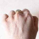Anello vintage in oro 14K con acquamarina (4ct ca.), anni ‘60