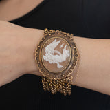 Bracciale antico in oro 18K con cammeo su conchiglia, primi del ‘900