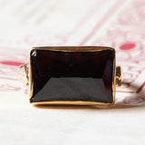 🥀 Anello vintage in oro 18K con granato, anni ‘40/‘50