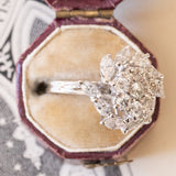 Anello vintage in oro bianco 18K con diamanti (1.50ctw ca.), anni ‘70/‘80