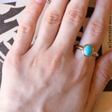 Vintage 9K gold ring with turquoise paste, 60s / 70s