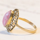 Anello vintage in oro 8K con rodocrosite, anni ‘60