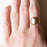 🍂 Anello vintage in oro 18K con cammeo su conchiglia, anni ‘50/‘60
