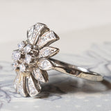 Anello vintage in oro bianco 18K con diamanti (0.70ctw ca.), anni ‘60