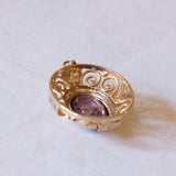 Vintage 8K gold pendant with amethyst, 60s / 70s