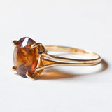 🎃 Anello vintage da cocktail in oro 18K con quarzo citrino, anni ‘50/‘60