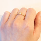 Anello vintage in oro 18K con rubino, anni ‘60/‘70